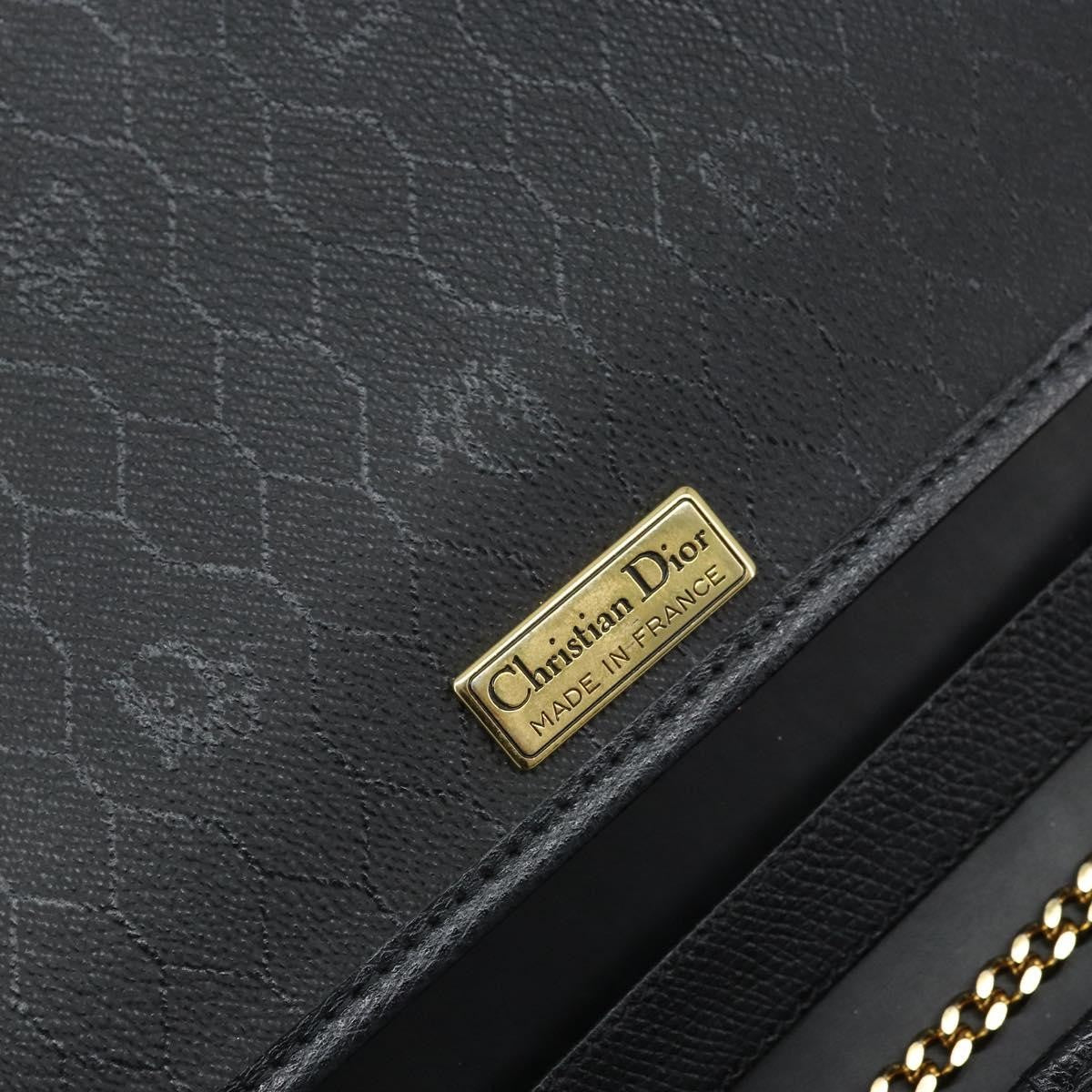Christian Dior Vintage Honeycomb Chain Canvas Black Canvas Shoulder Bag Bag (Pre-Owned)