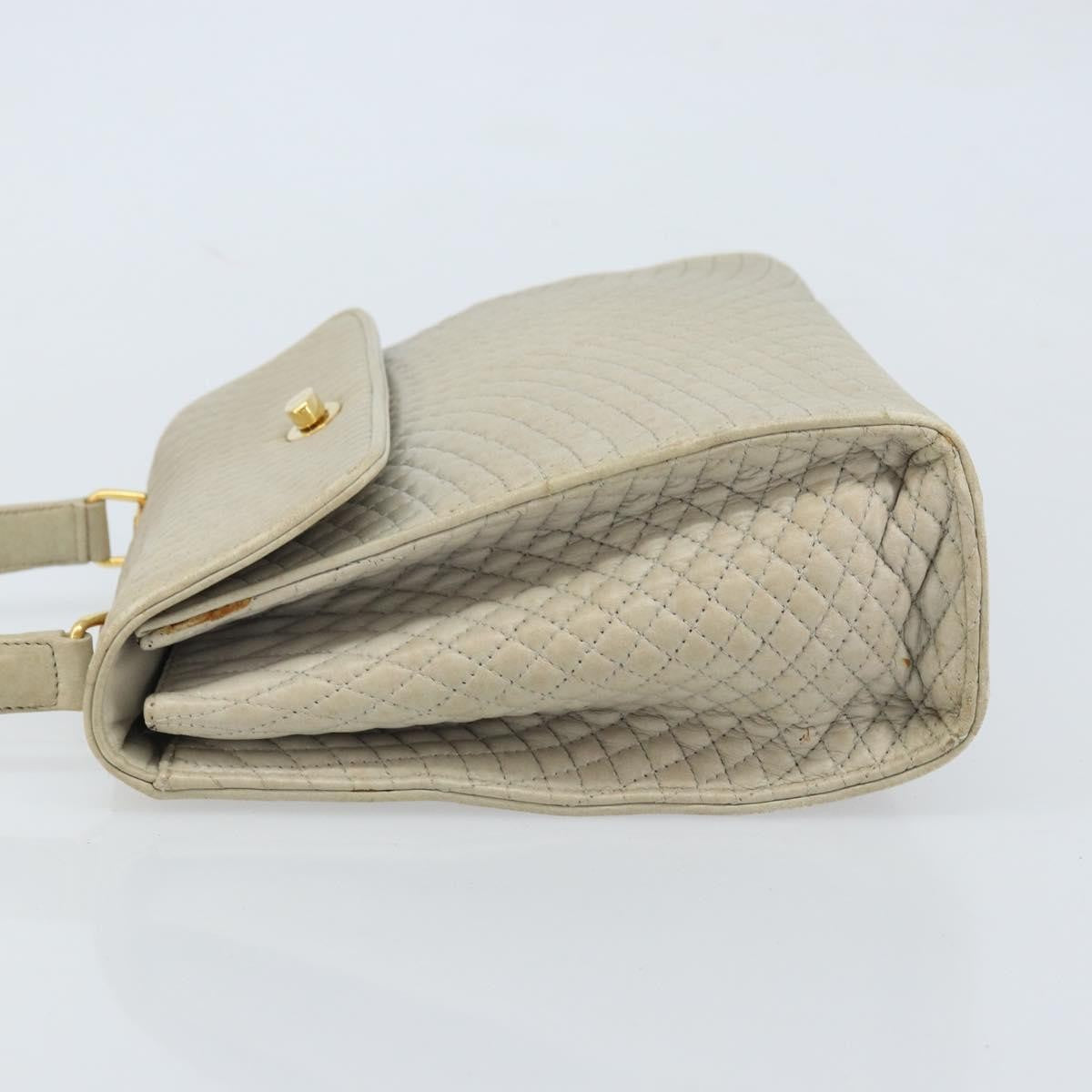 Bally Vintage Leather Beige Leather Handbag (Pre-Owned)