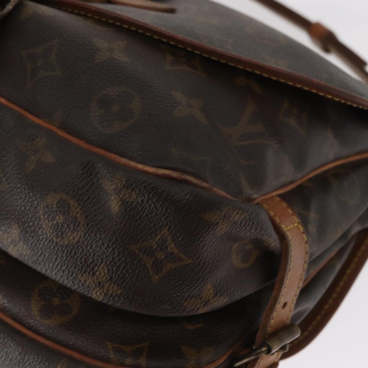 Louis Vuitton Saumur Monogram Canvas Brown Canvas Shoulder Bag Bag (Pre-Owned)