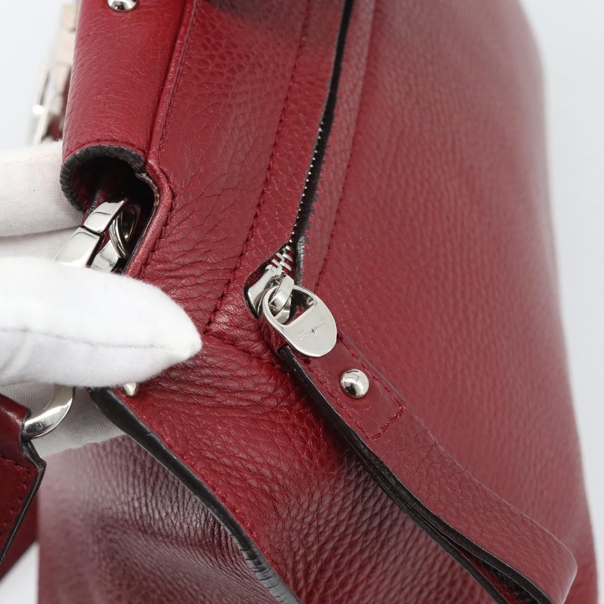 Salvatore Ferragamo Sofia Satchel Leather Red Leather Handbag (Pre-Owned)