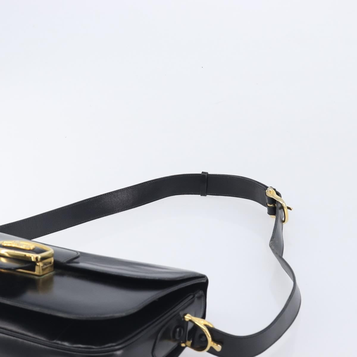 Celine Horse Carriage Leather Black Leather Shoulder Bag Bag (Pre-Owned)