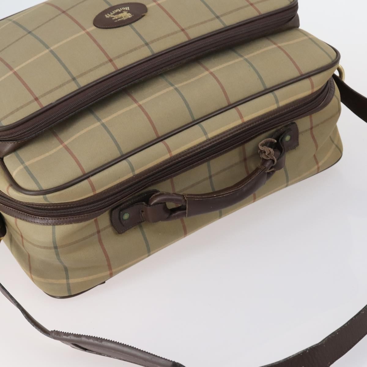 Burberry Nova Check Boston Canvas Beige Canvas Travel Bag Bag (Pre-Owned)