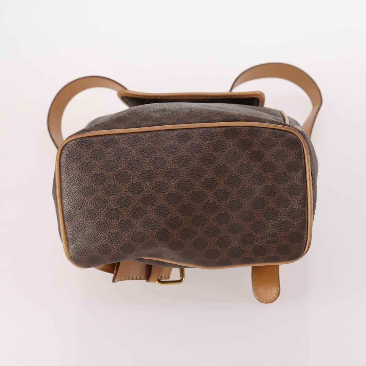 Fendi Vintage Drawstring Flap Brown Canvas Backpack Bag (Pre-Owned)