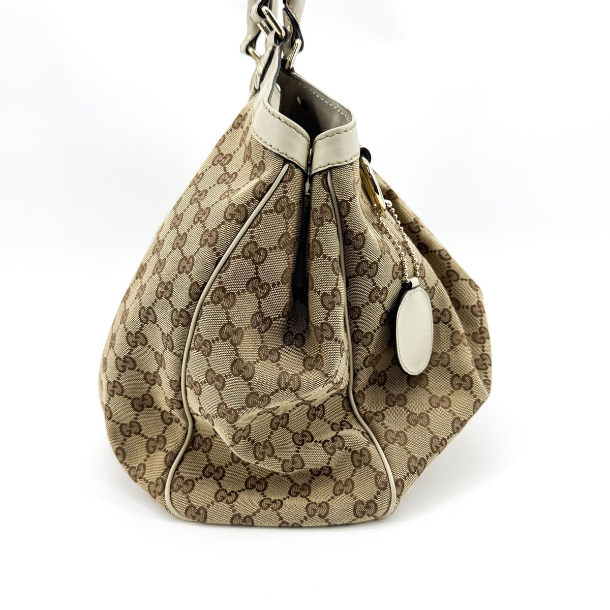 Gucci Sukey Tote Gg Canvas And Leather Brown Canvas Tote Bag Bag (Pre-Owned)