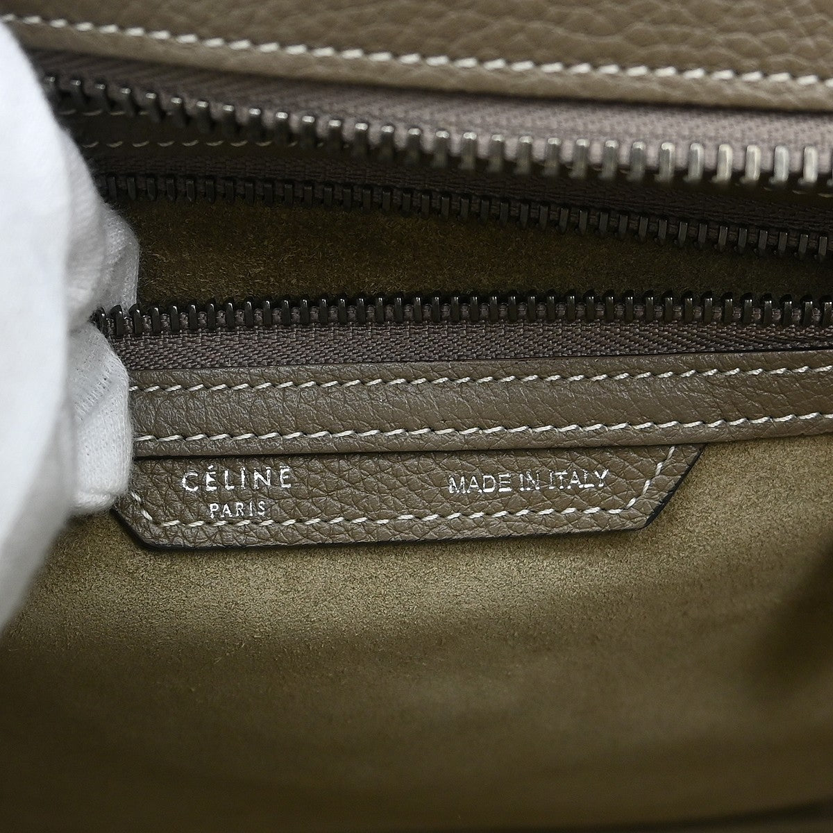 Celine Luggage Grainy Leather Gray Leather Handbag (Pre-Owned)