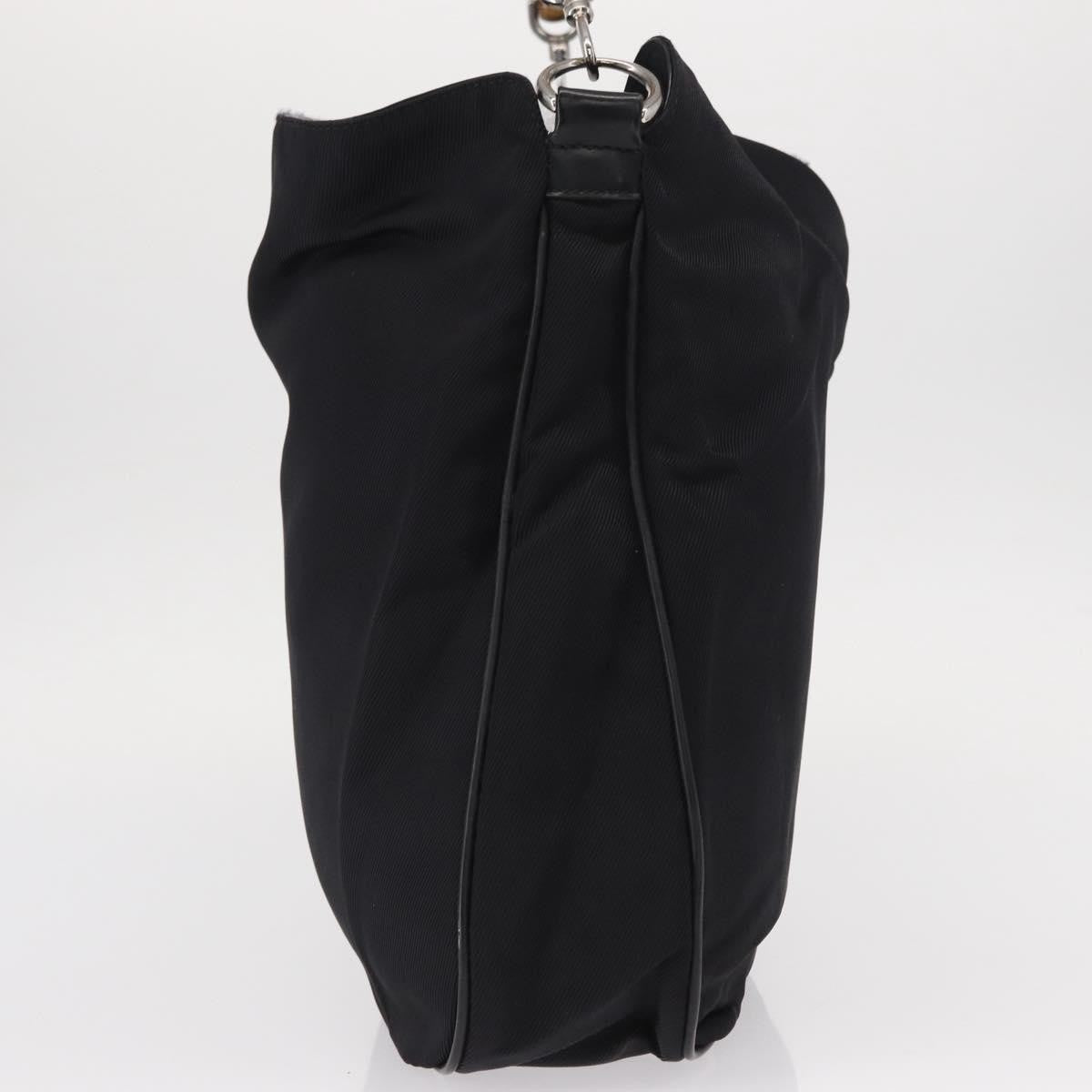 Gucci Vintage Bamboo Shoulder Canvas Black Canvas Shoulder Bag Bag (Pre-Owned)