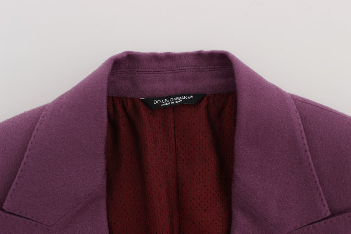Dolce & Gabbana Purple Cashmere Slim Fit Blazer Men's Jacket