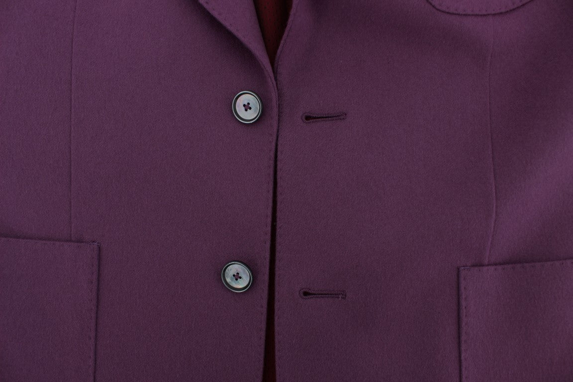Dolce & Gabbana Purple Cashmere Slim Fit Blazer Men's Jacket