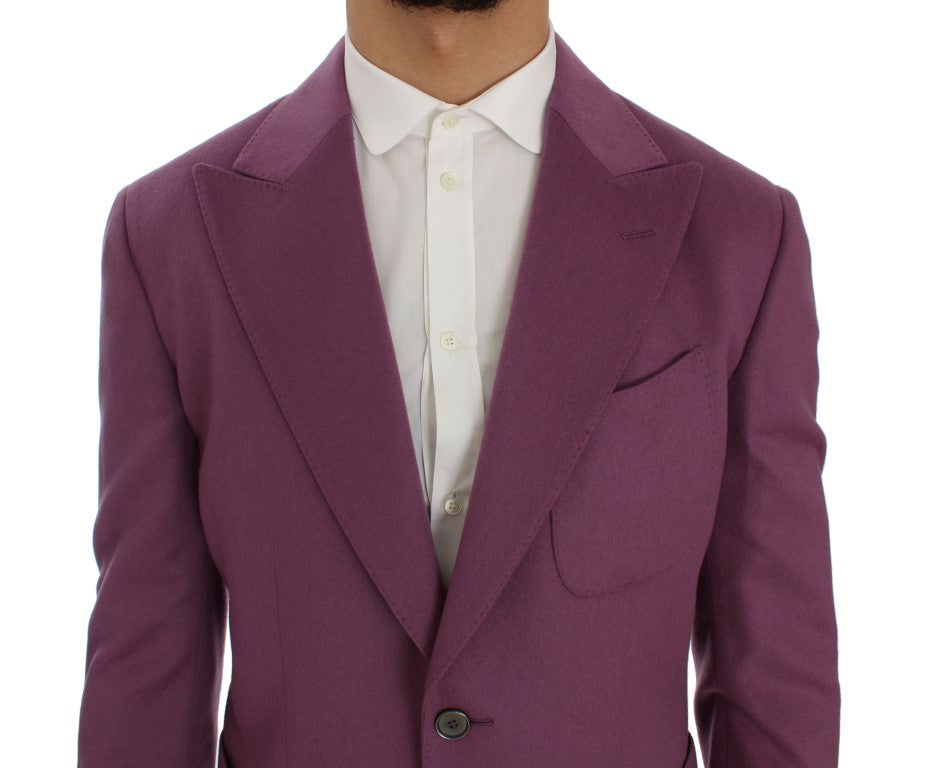 Dolce & Gabbana Purple Cashmere Slim Fit Blazer Men's Jacket