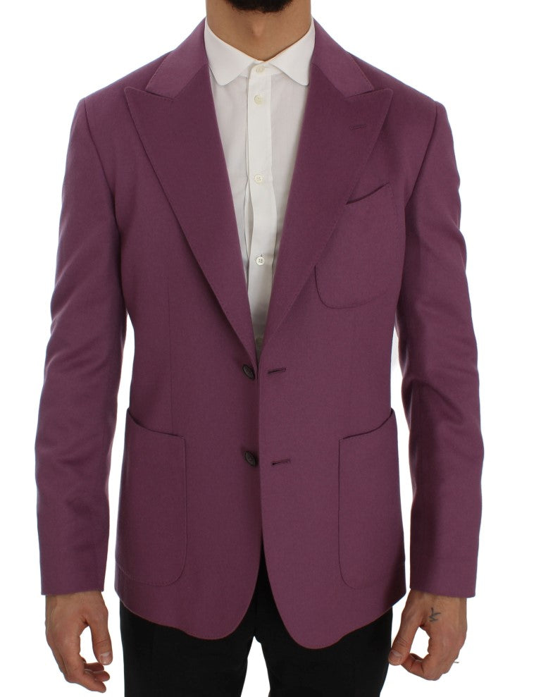 Dolce & Gabbana Purple Cashmere Slim Fit Blazer Men's Jacket