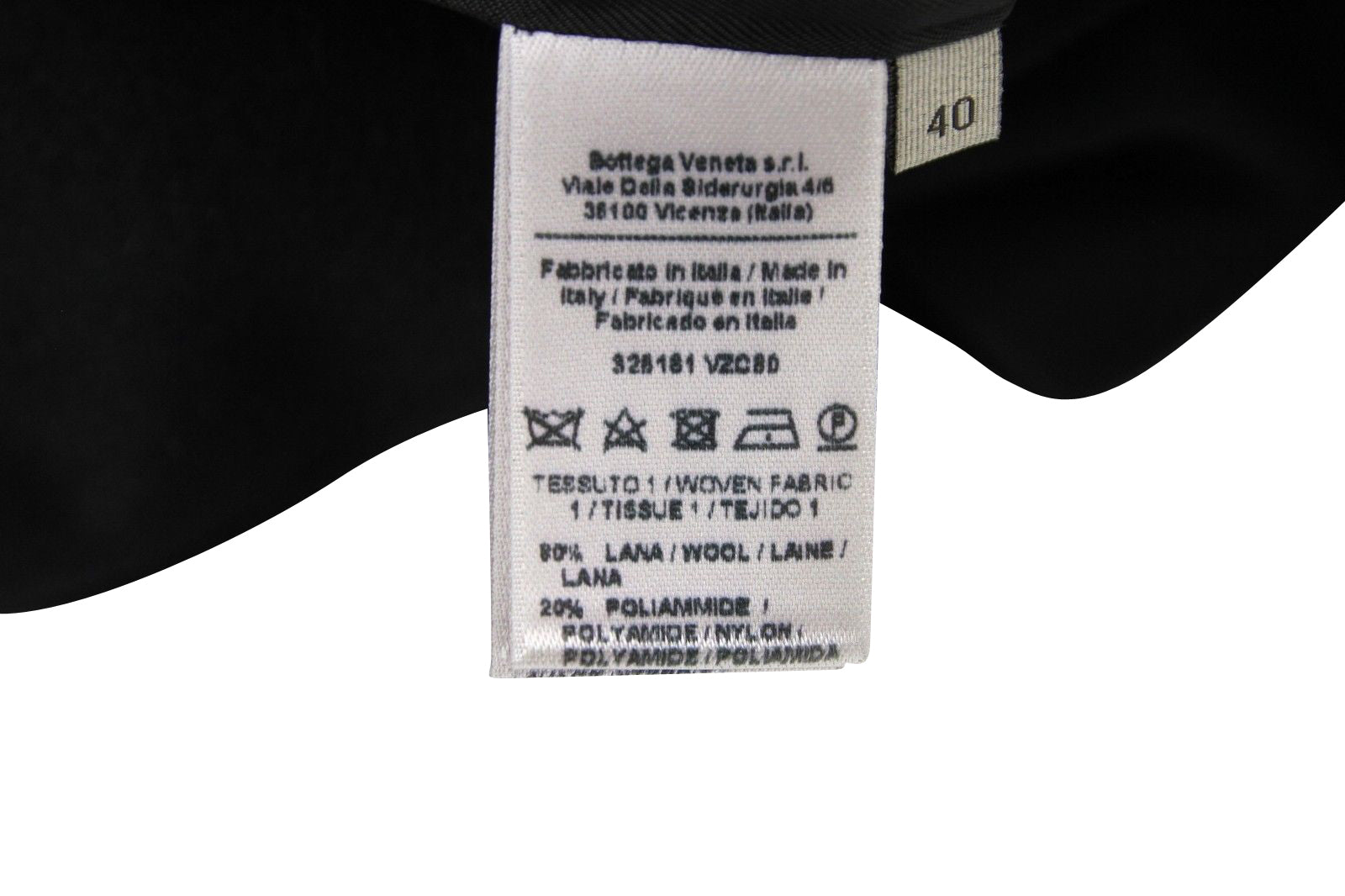 Bottega Veneta Women's Silk Pattern Black Wool Polyamide Dress Ruffle Detail (42)