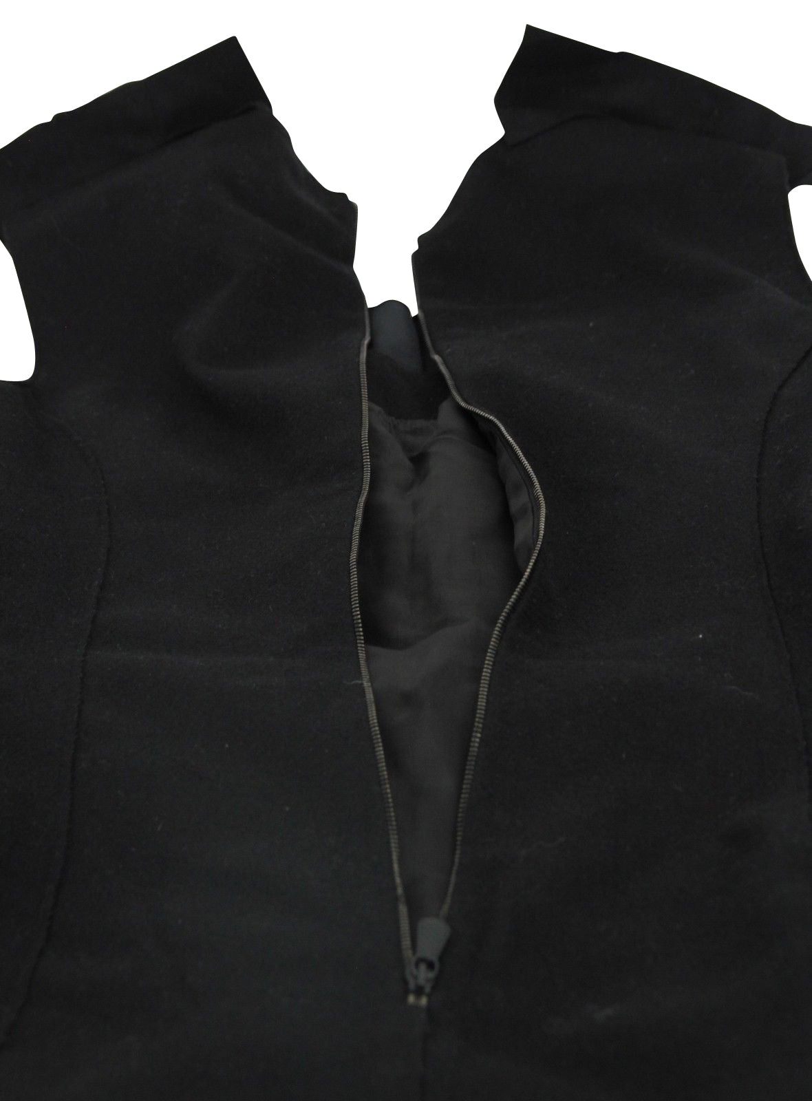 Bottega Veneta Women's Silk Pattern Black Wool Polyamide Dress Ruffle Detail (42)