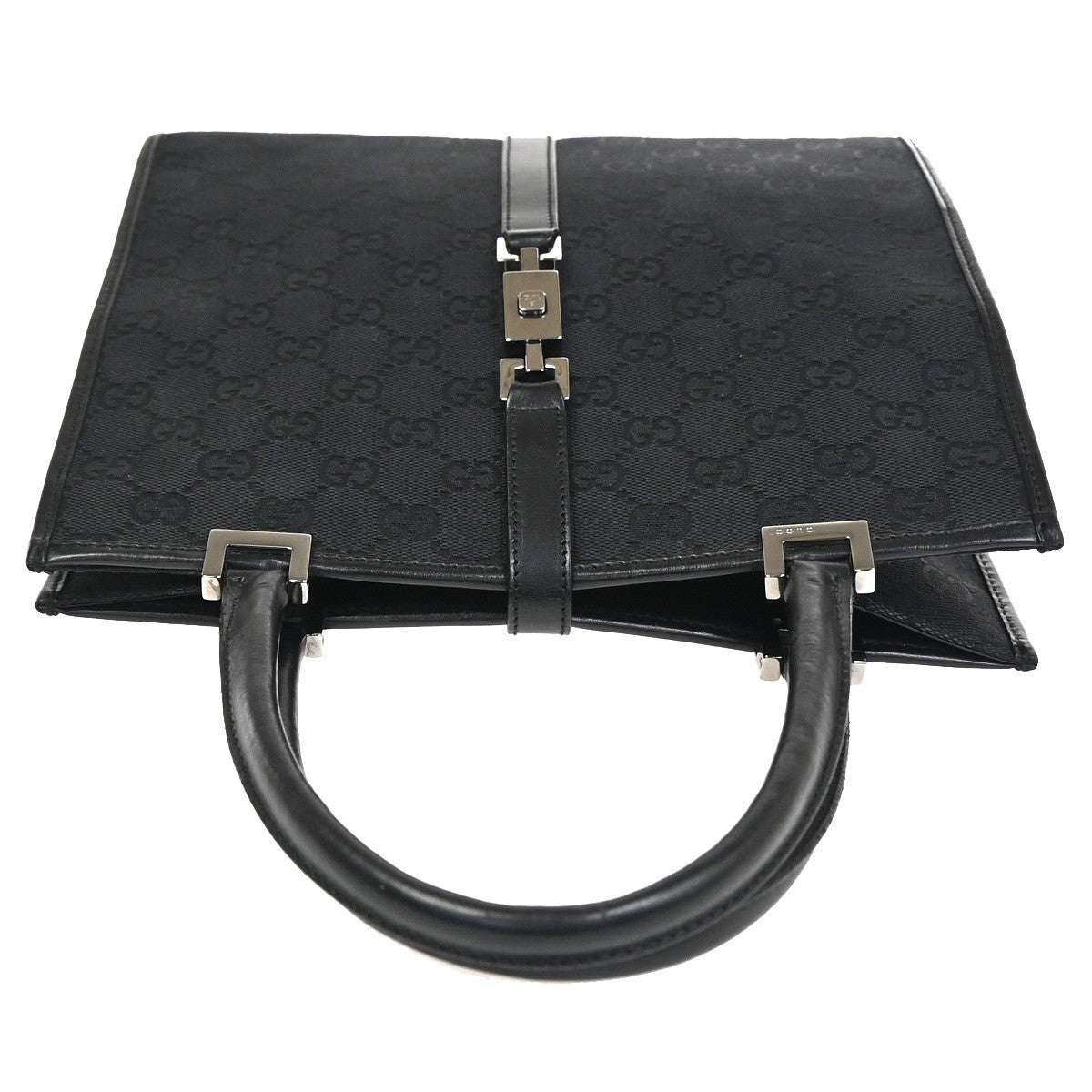 Gucci Jackie Tote Gg Canvas And Leather Black Canvas Handbag (Pre-Owned)