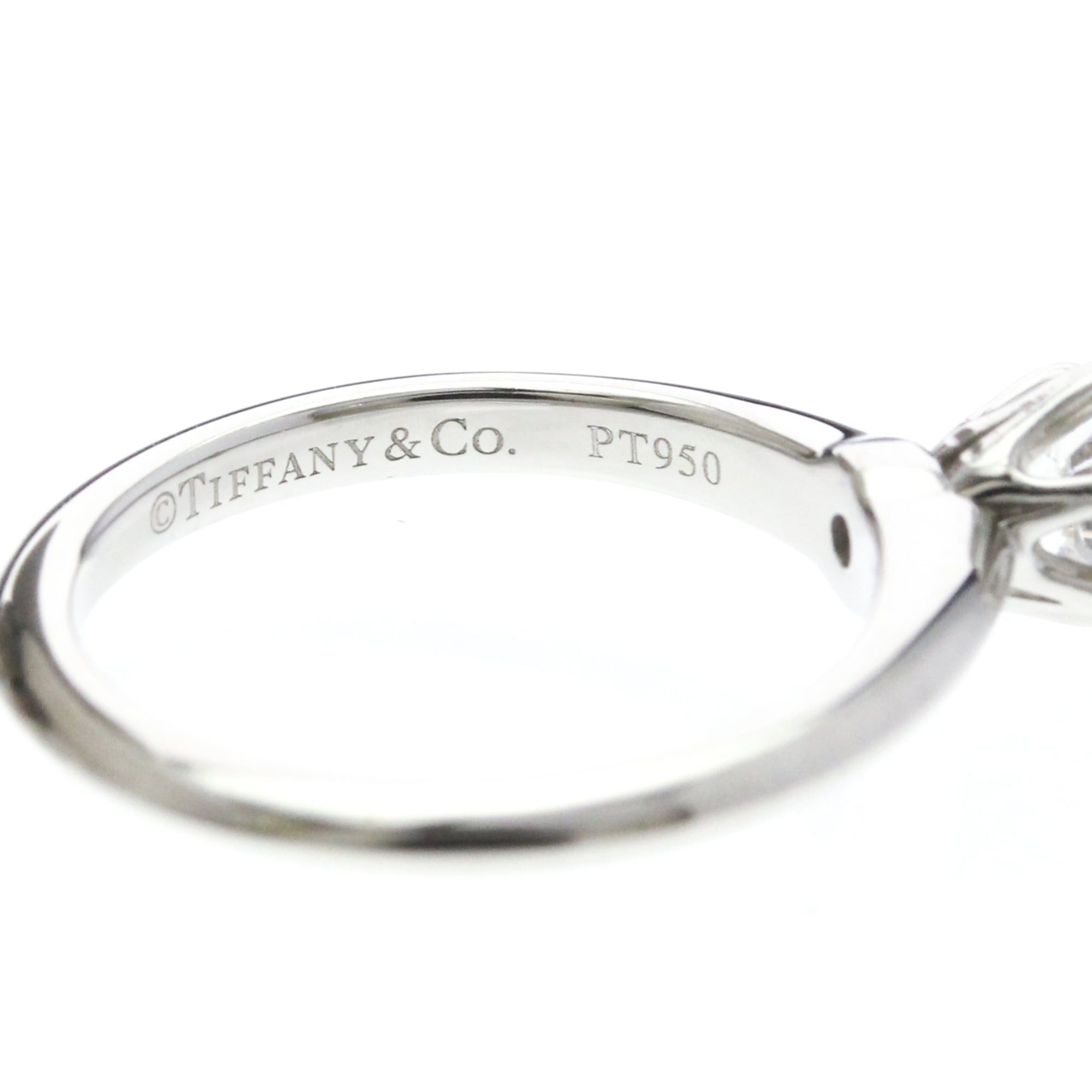 Tiffany & Co. Tiffany Setting Solitaire Platinum With Rbc Diamond Silver Platinum Ring Jewelry (Pre-Owned)