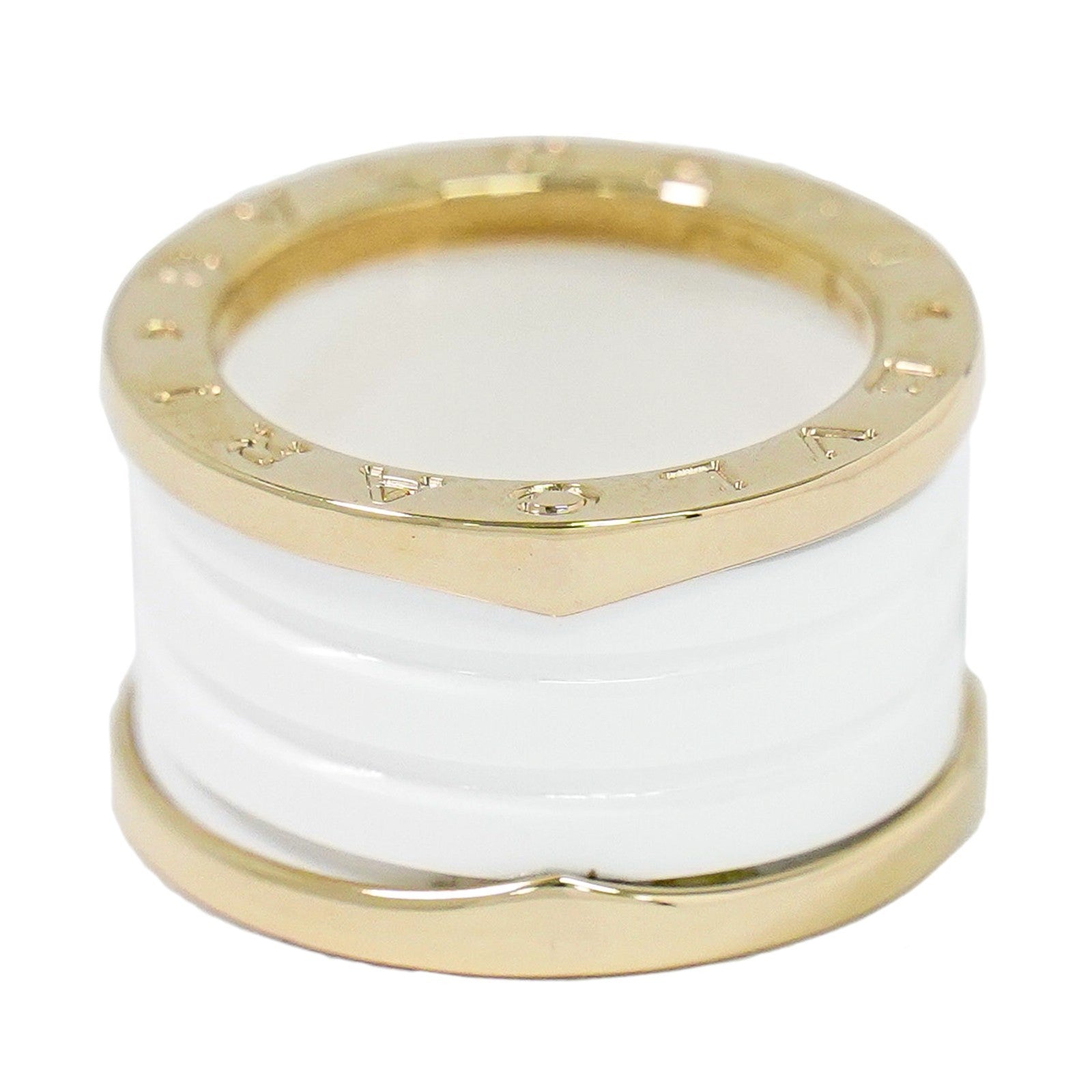 Bvlgari B.Zero1 Three Band 18K Yellow Gold And Ceramic Gold Yellow_Gold Ring Jewelry (Pre-Owned)