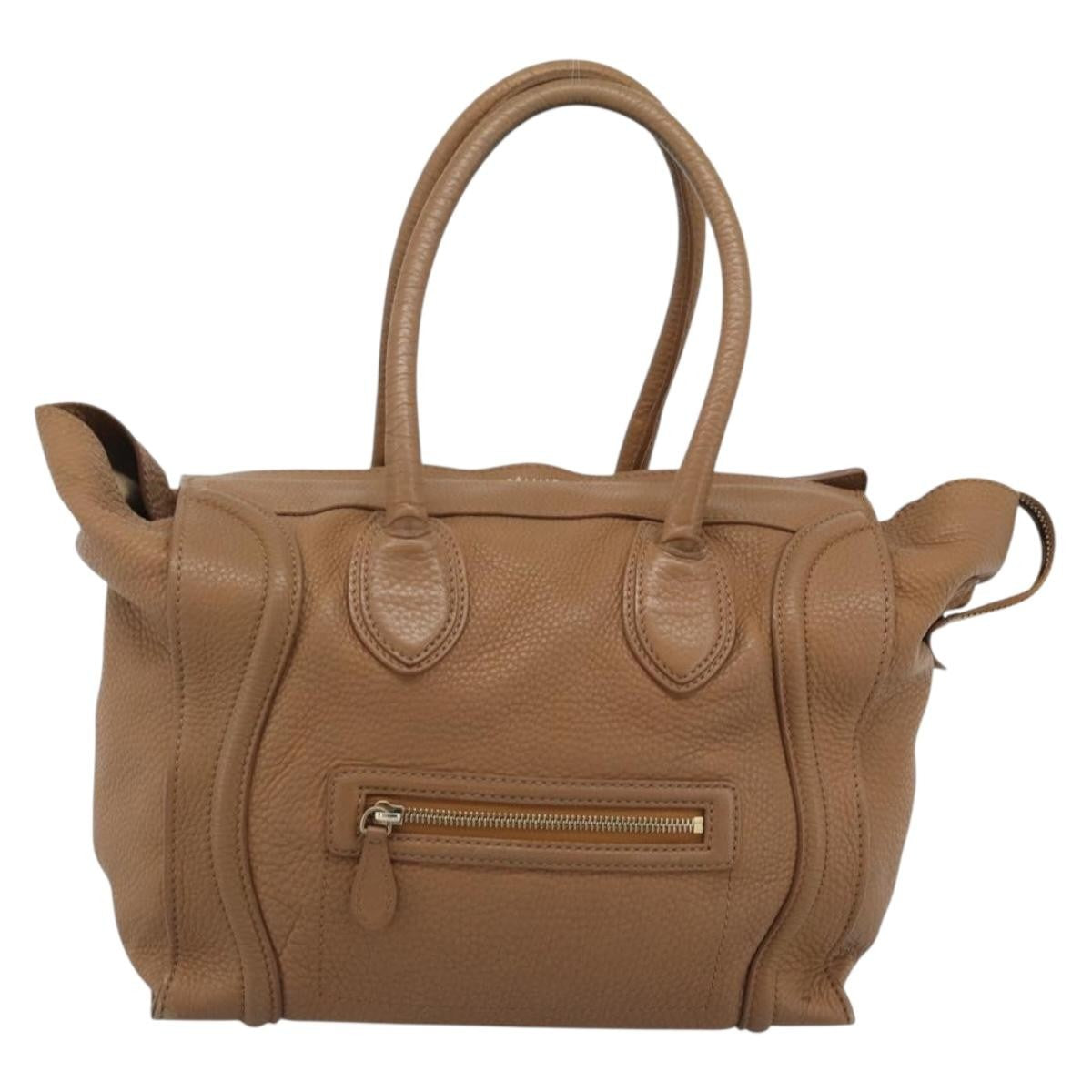 Celine Luggage Grainy Leather Brown Leather Tote Bag Bag (Pre-Owned)