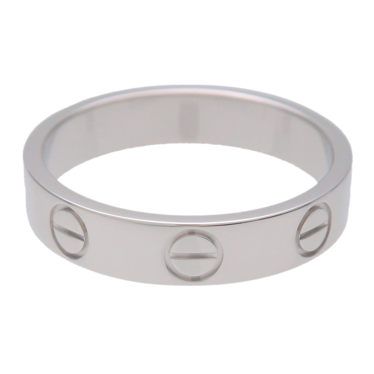 Cartier Love Band 18K White Gold Silver White_Gold Ring Jewelry (Pre-Owned)