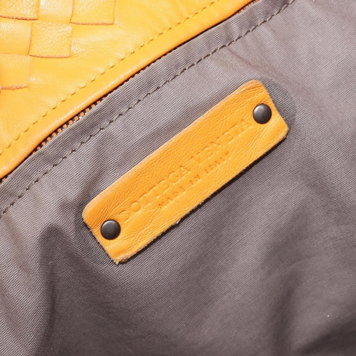 Bottega Veneta Capri Intrecciato Nappa Orange Leather Tote Bag Bag (Pre-Owned)