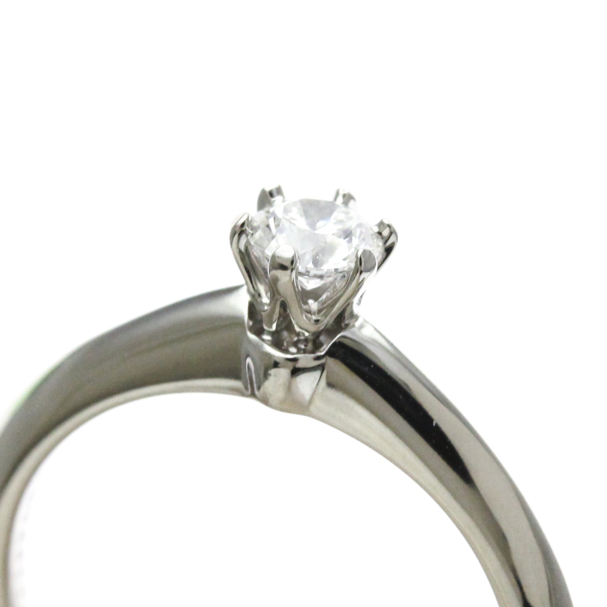 Tiffany & Co. Tiffany Setting Solitaire Platinum With Diamond Silver Platinum Ring Jewelry (Pre-Owned)