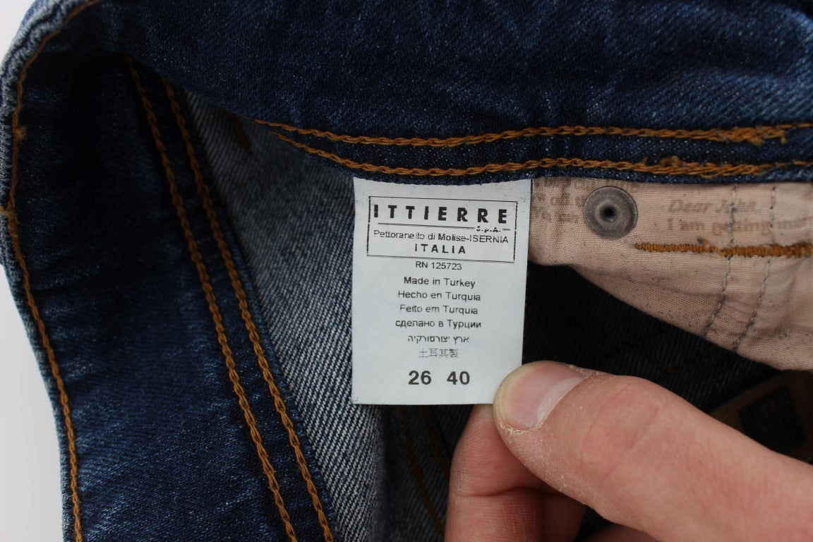 John Galliano Blue Wash Cotton Blend Slim Fit Bootcut Women's Jeans