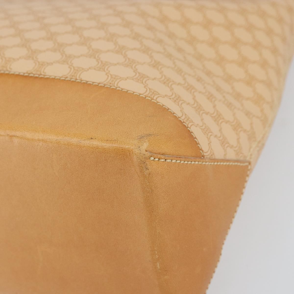 Celine Vintage Macadam Canvas And Leather Beige Canvas Tote Bag Bag (Pre-Owned)
