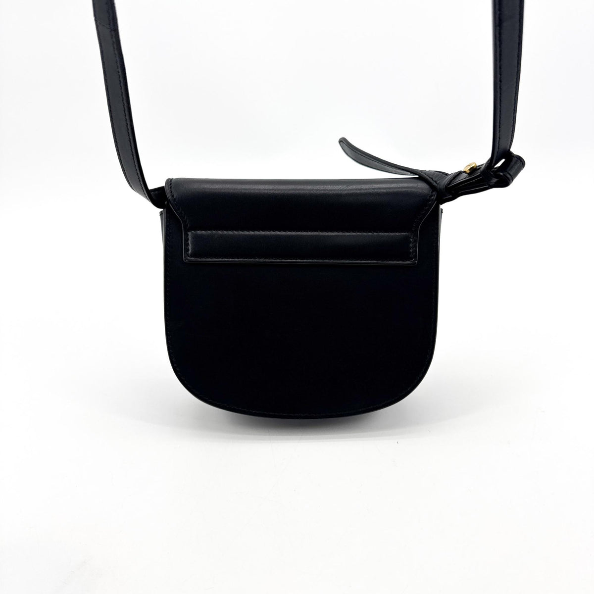Saint Laurent Kaia Leather Black Leather Shoulder Bag Bag (Pre-Owned)