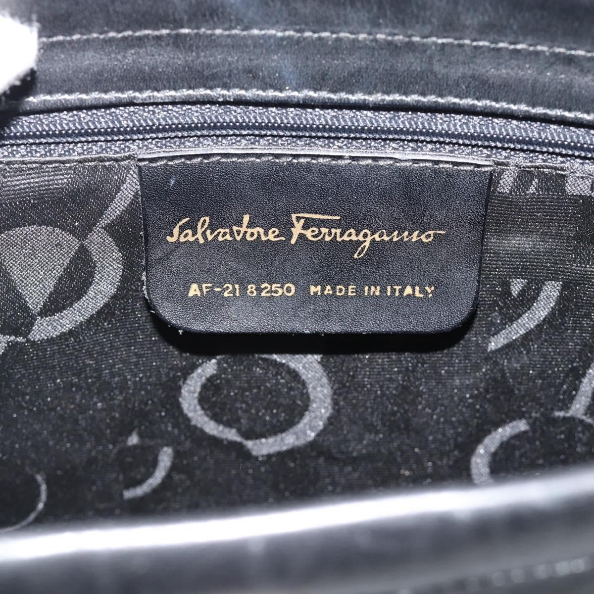 Salvatore Ferragamo Vala Leather Black Leather Shoulder Bag Bag (Pre-Owned)