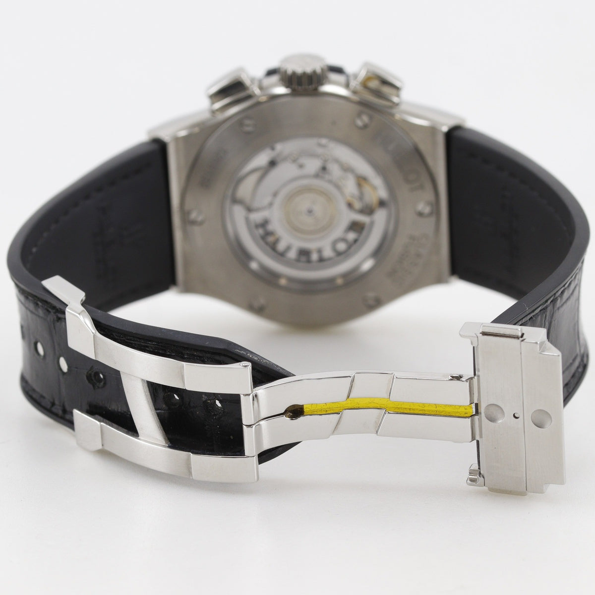 Hublot Classic Fusion Automatic Stainless Steel And Alligator With Rubber With Diamond Bezel Watch (Pre-Owned)