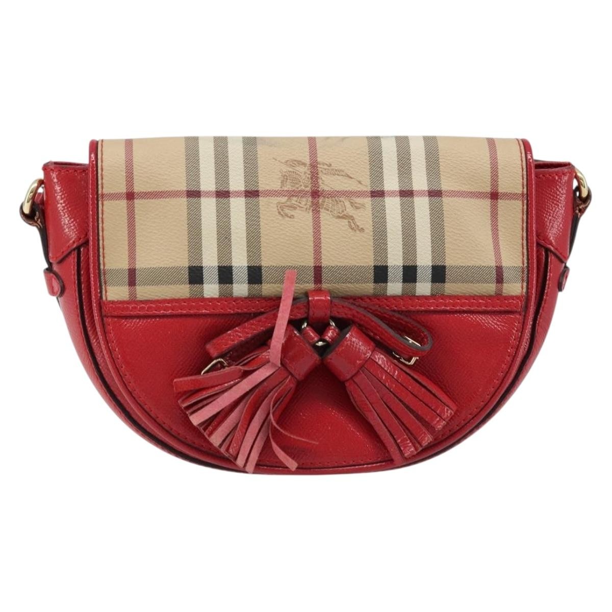 Burberry Maydown Haymarket Coated Canvas And Leather Beige Canvas Shoulder Bag Bag (Pre-Owned)