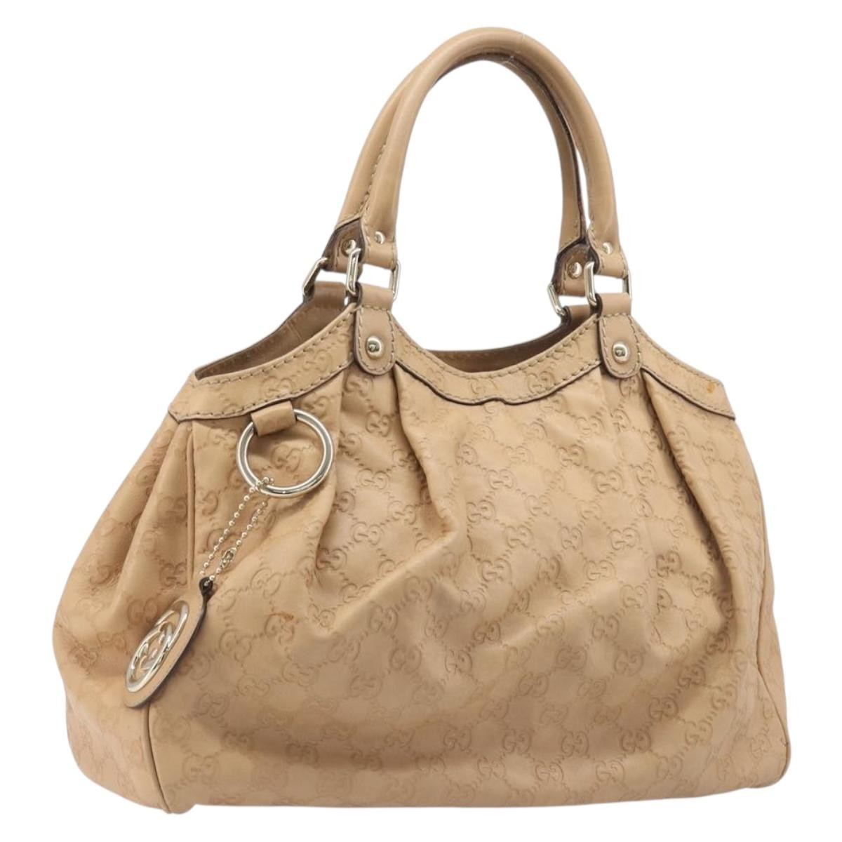 Gucci Sukey Guccissima Leather Beige Leather Tote Bag Bag (Pre-Owned)
