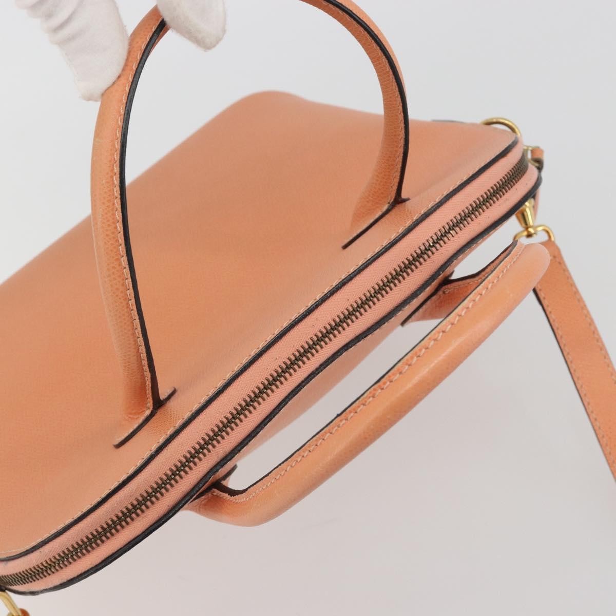 Celine Vintage Convertible Bowler Leather Orange Leather Handbag (Pre-Owned)