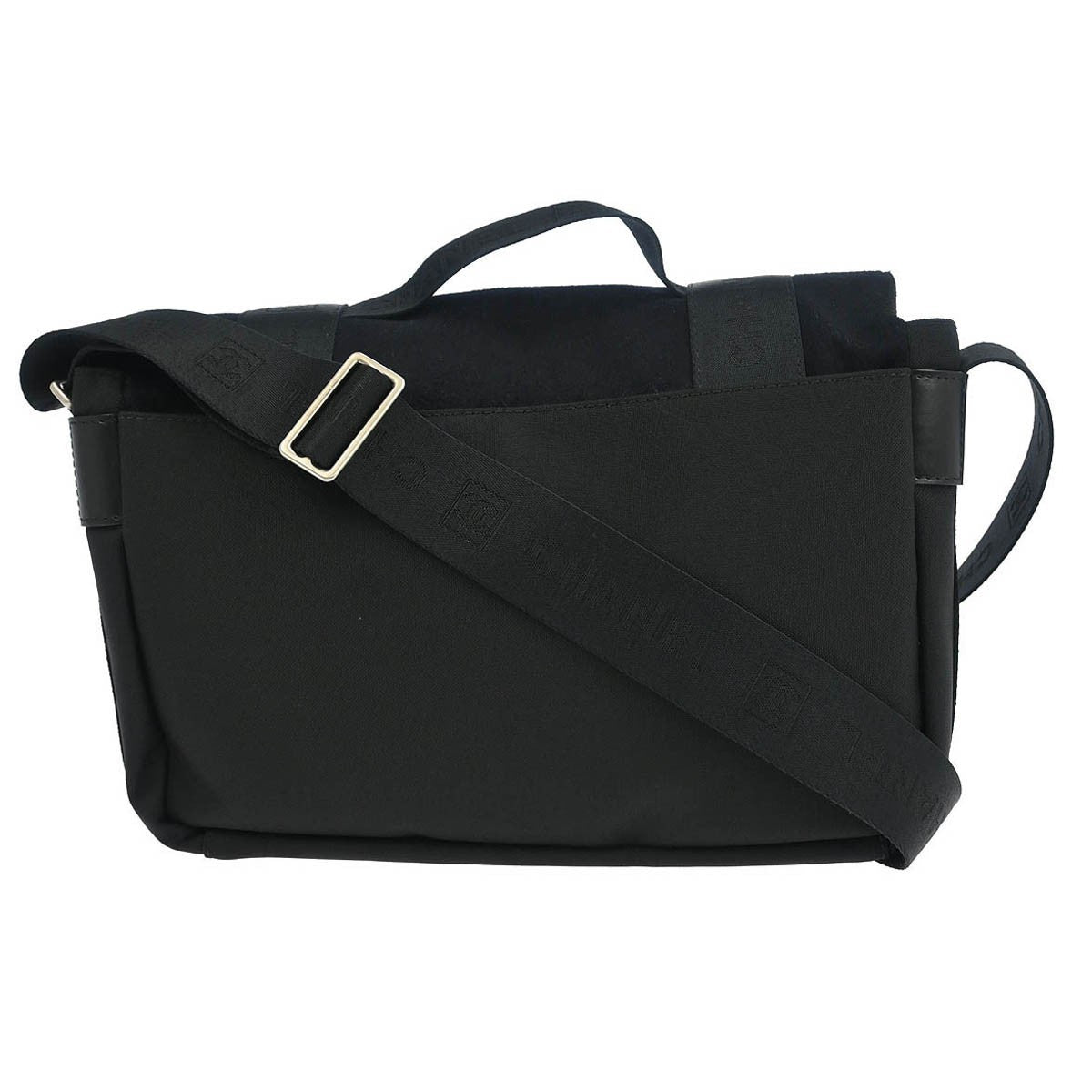 Chanel Sport Line Flap Messenger Wool And Nylon Black Nylon Shoulder Bag Bag (Pre-Owned)
