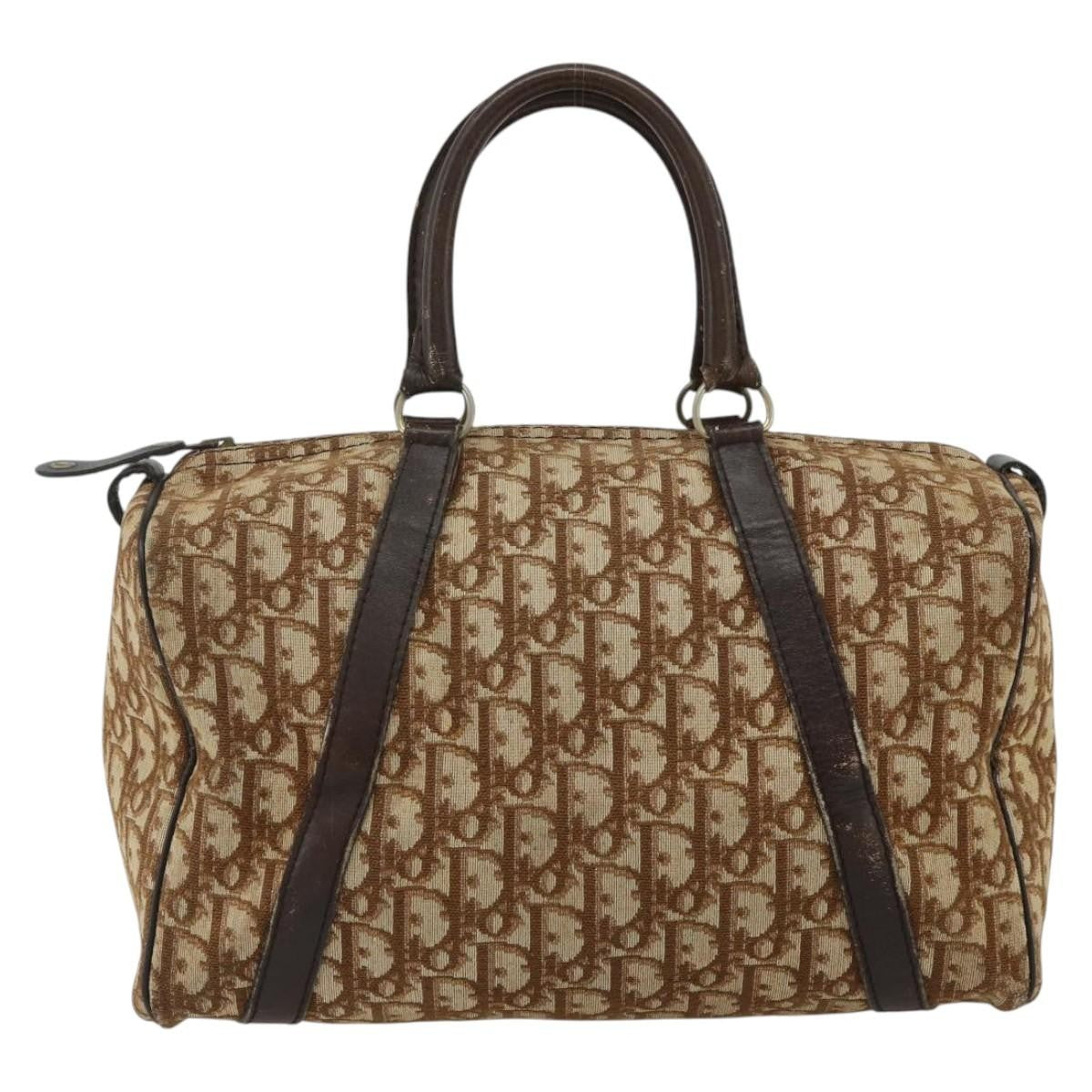 Christian Dior Vintage Trotter Canvas Brown Canvas Handbag (Pre-Owned)