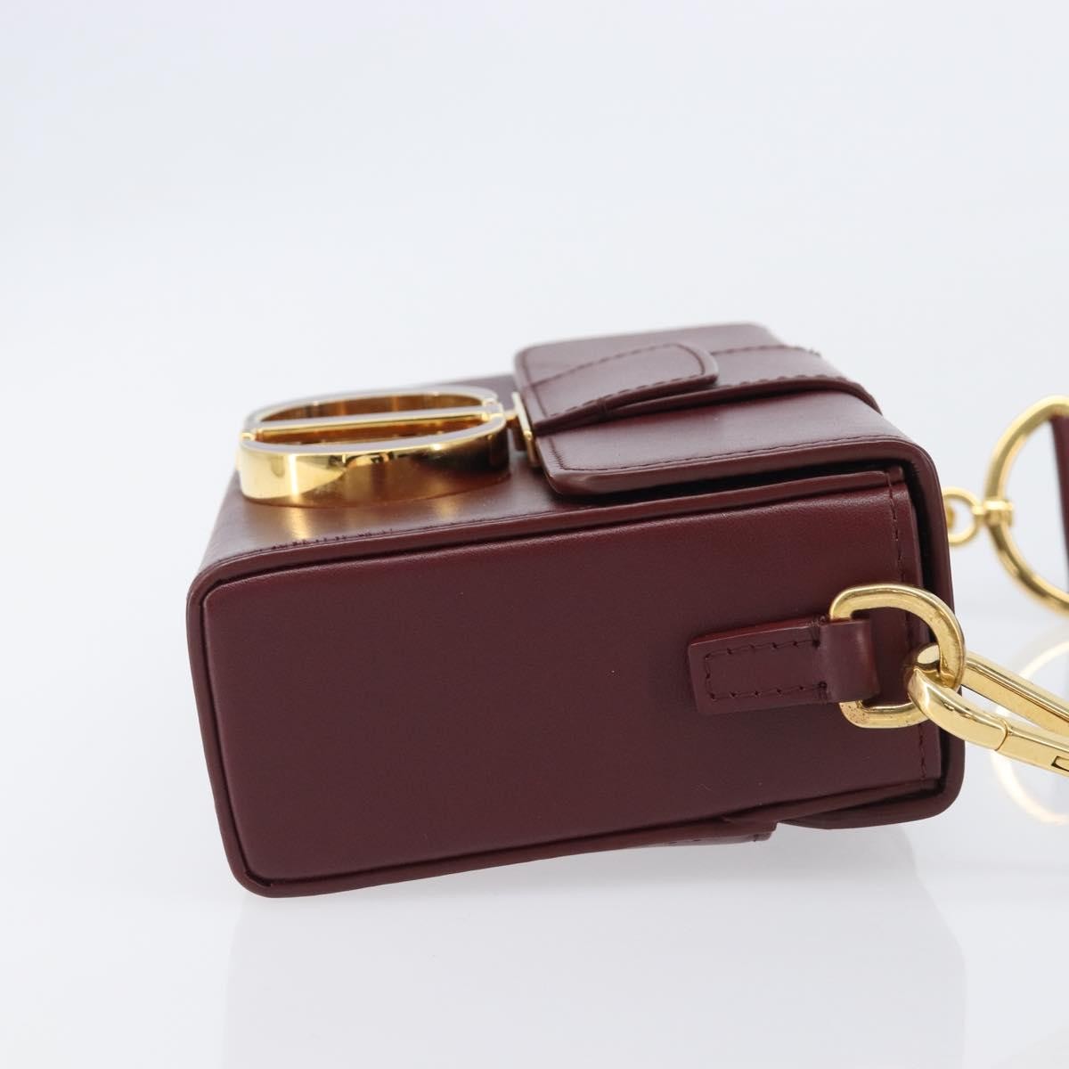 Christian Dior 30 Montaigne Box Leather Burgundy Leather Handbag (Pre-Owned)