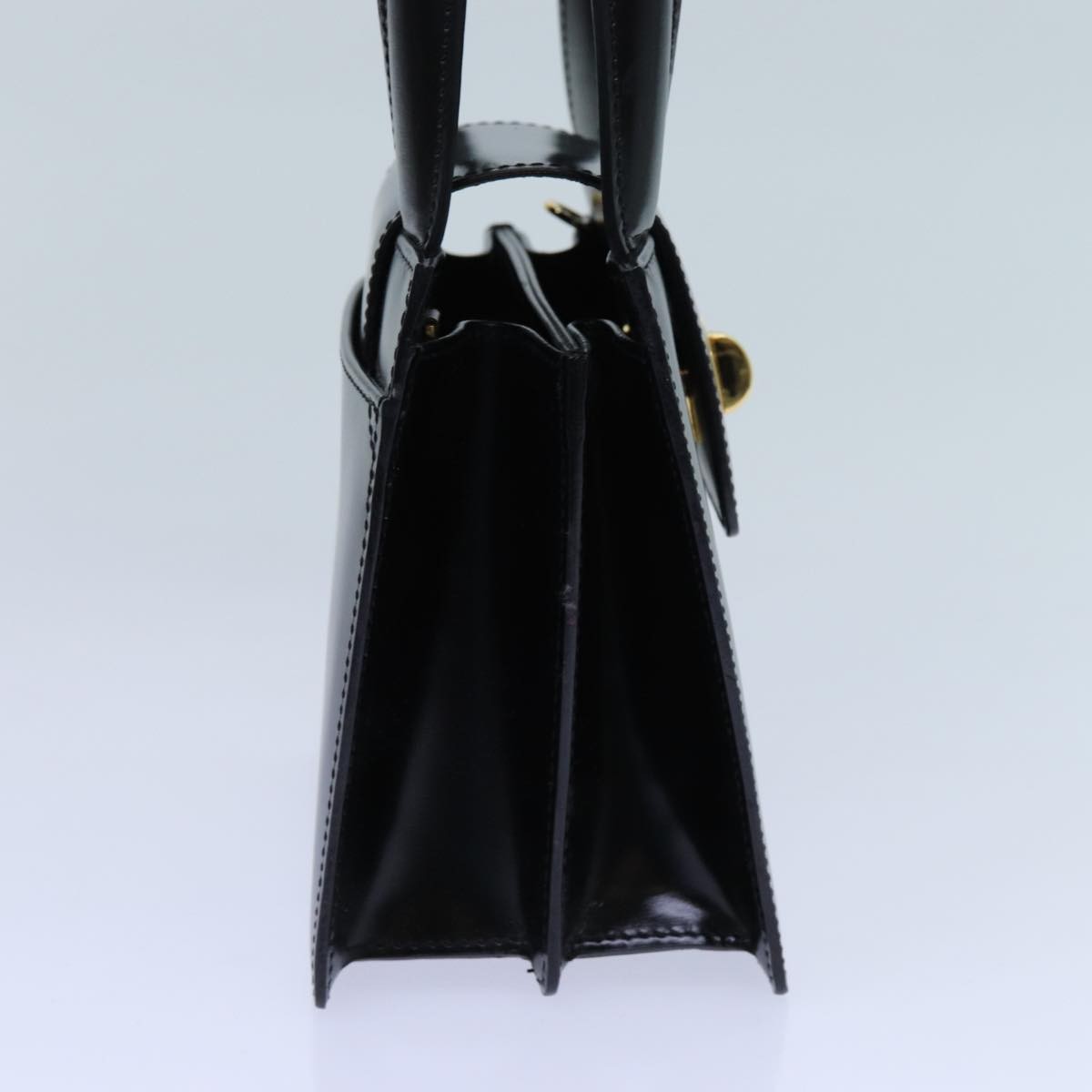Bvlgari Handbag Leather Black Leather Handbag (Pre-Owned)
