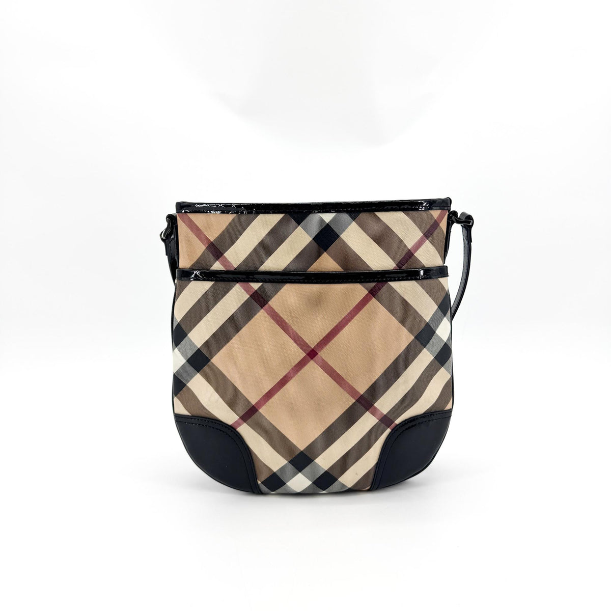 Burberry Dryden Nova Check Coated Canvas Black Canvas Crossbody Bag Bag (Pre-Owned)
