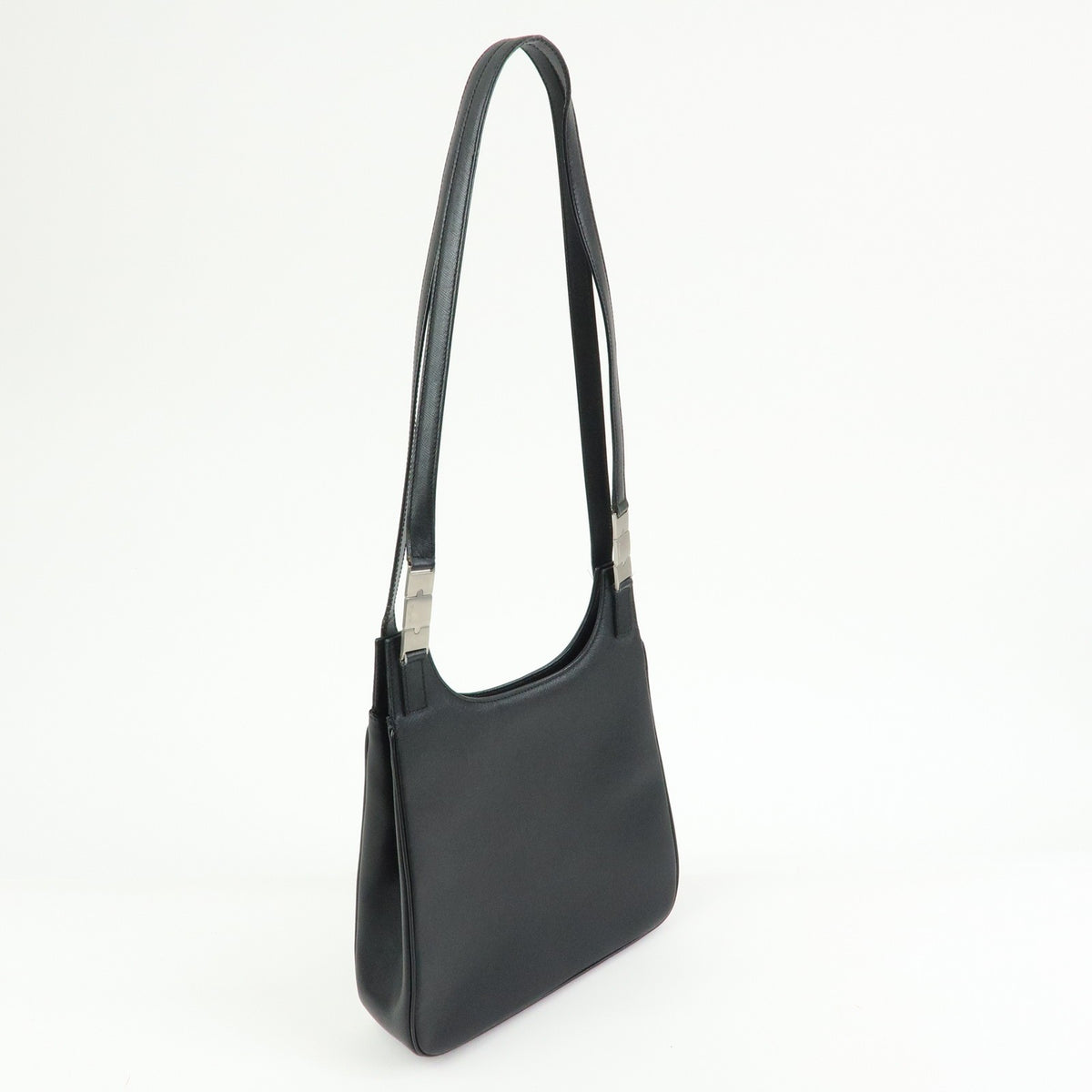 Salvatore Ferragamo Shoulder Bag Leather Black Leather Shoulder Bag Bag (Pre-Owned)