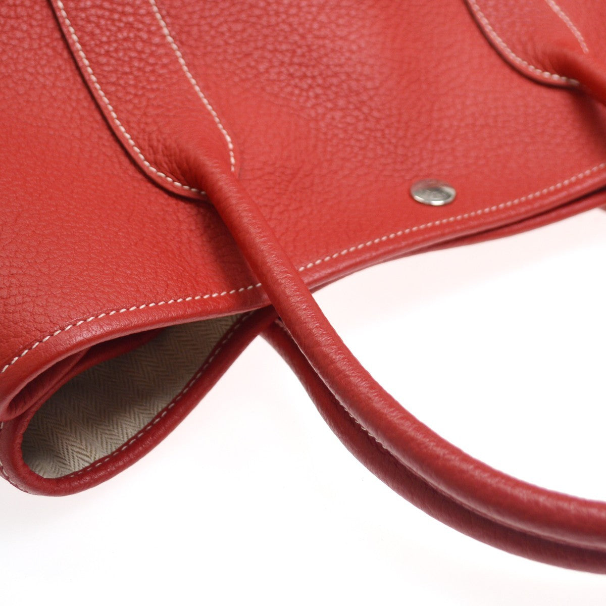 Hermes Garden Party Leather Burgundy Leather Tote Bag Bag (Pre-Owned)