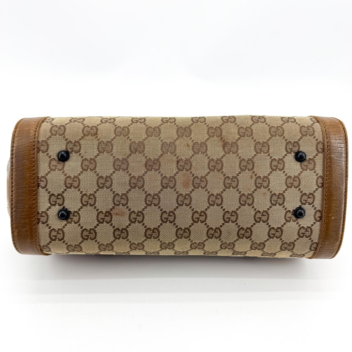 Gucci Bamboo Bullet Gg Canvas Brown Canvas Handbag (Pre-Owned)