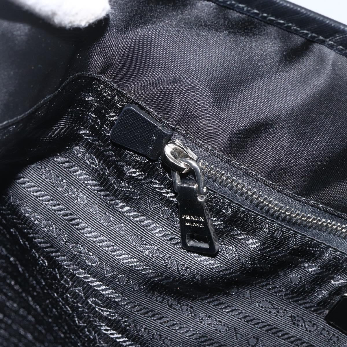 Prada Zip Tote Tessuto Black Nylon Tote Bag Bag (Pre-Owned)