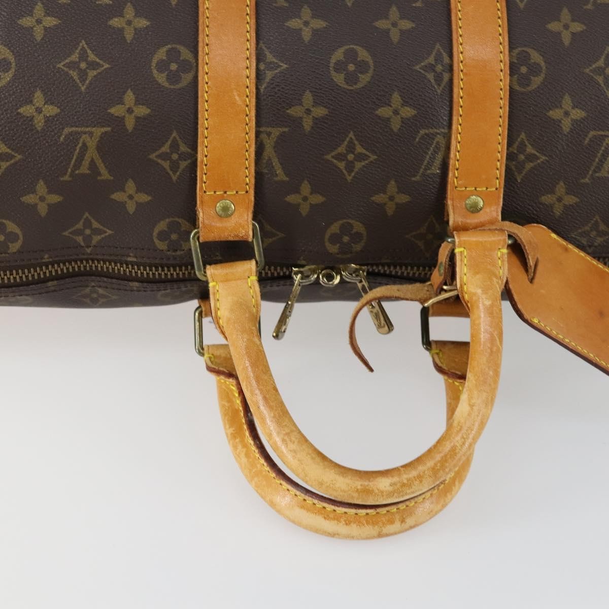 Louis Vuitton Keepall Bandouliere Monogram Canvas Brown Canvas Travel Bag Bag (Pre-Owned)