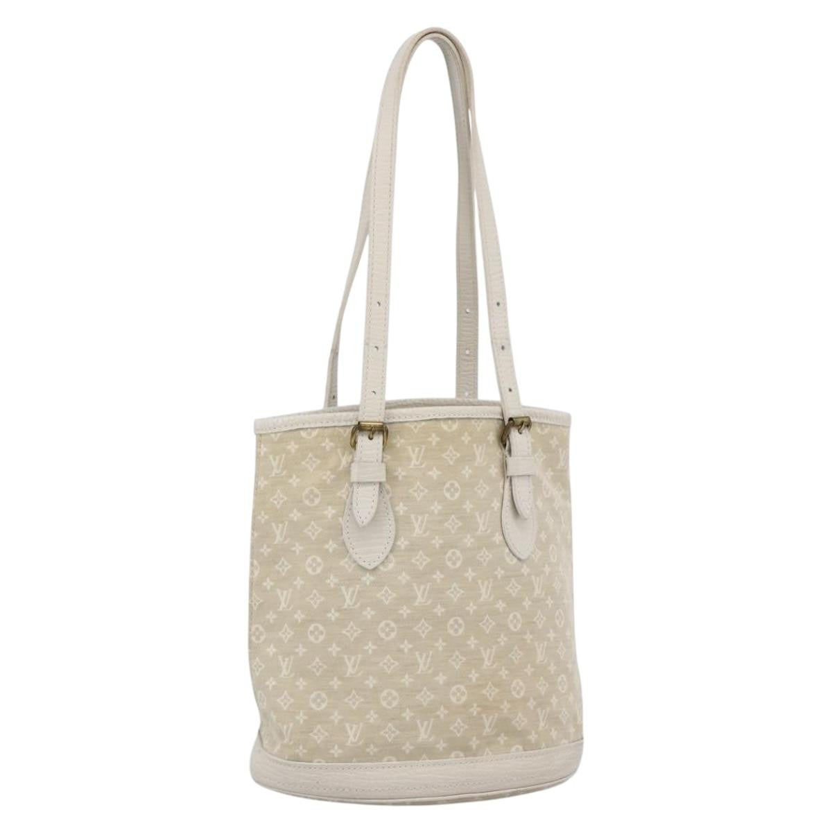 Louis Vuitton Petit Bucket Mini Lin Beige Canvas Shoulder Bag Bag (Pre-Owned)