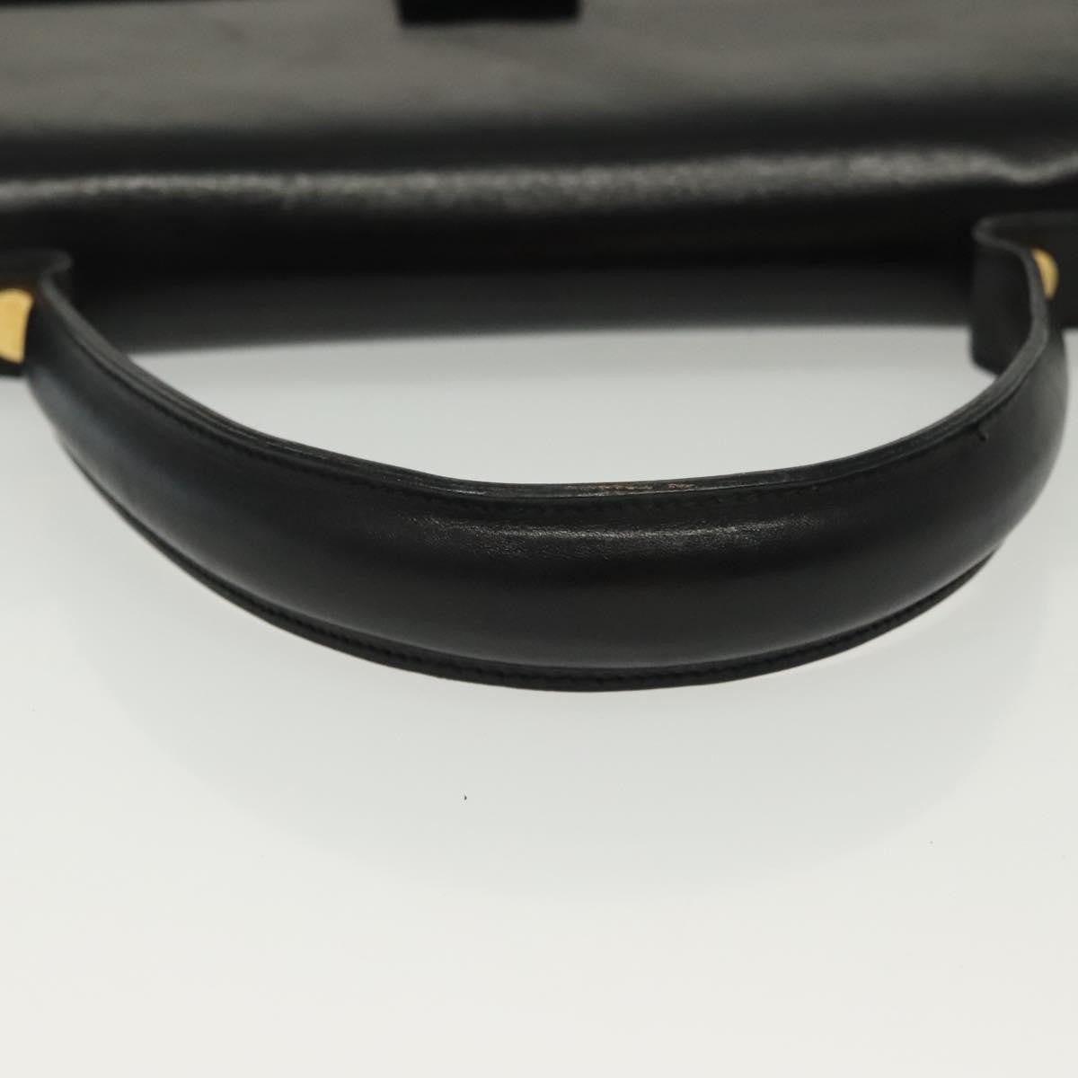 Salvatore Ferragamo Vala Leather Black Leather Handbag (Pre-Owned)