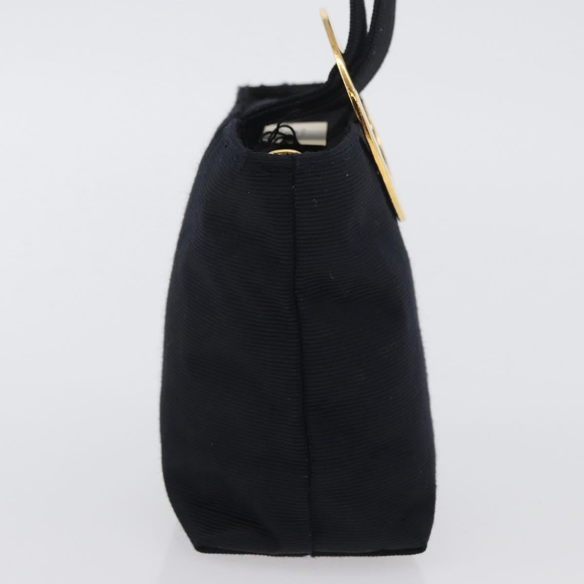 Celine Circle Logo Pouch Canvas Black Canvas Clutche & Pouche Bag (Pre-Owned)