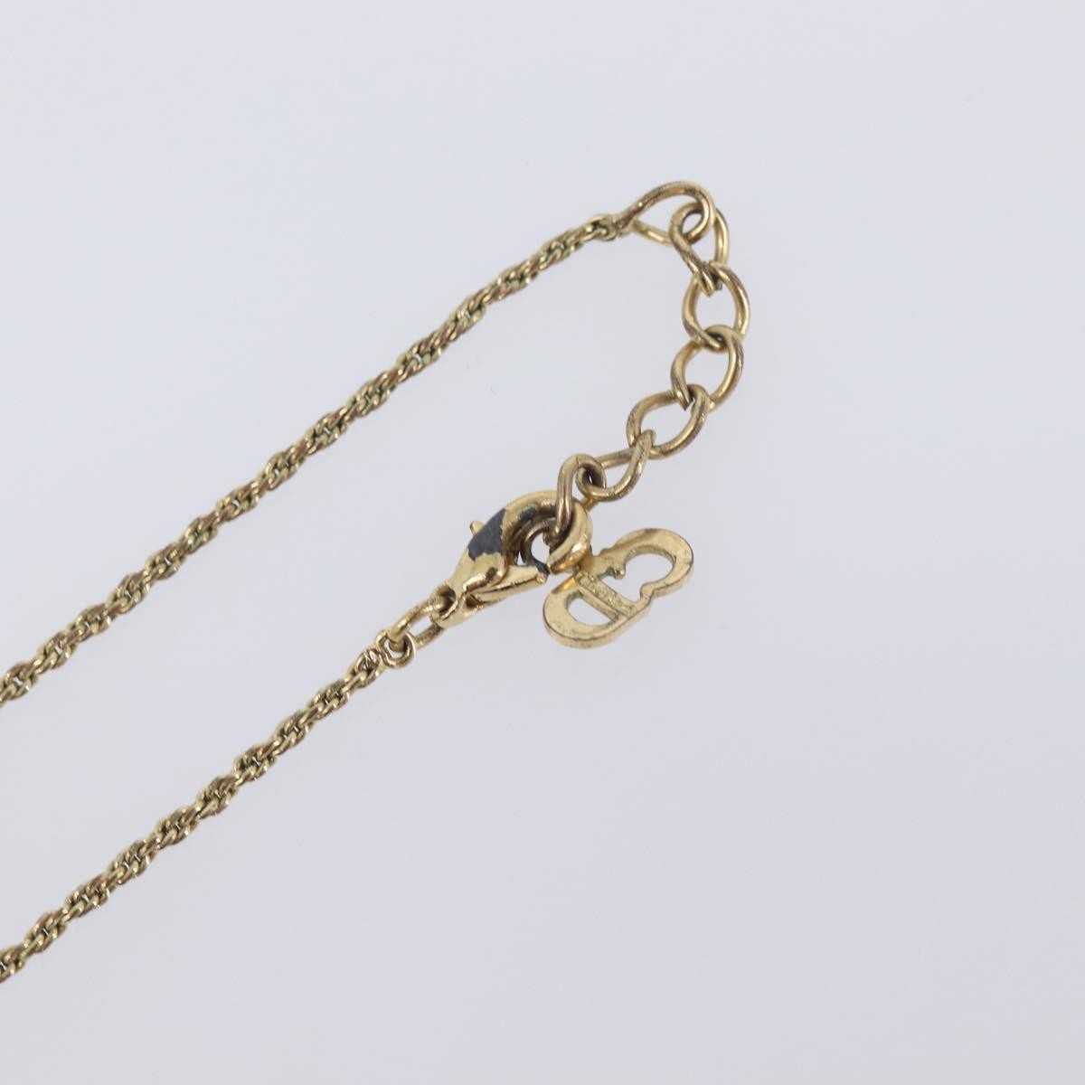 Christian Dior Vintage Cd Pendant Metal Gold Metal Necklace Jewelry (Pre-Owned)