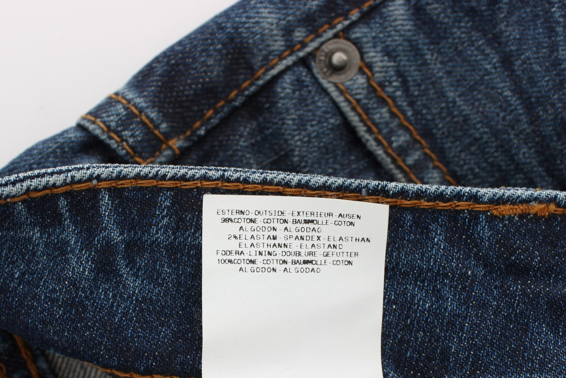John Galliano Blue Wash Cotton Blend Slim Fit Women's Jeans