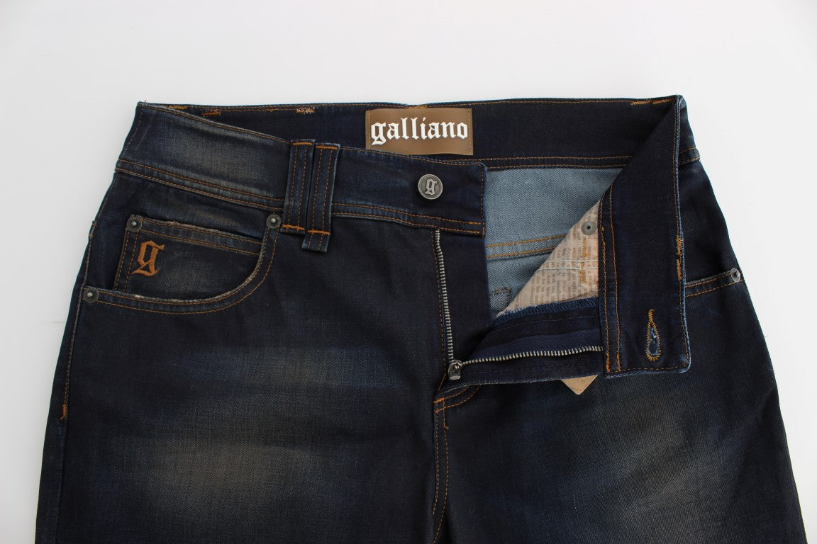 John Galliano Blue Wash Cotton Blend Boyfriend Fit Women's Jeans