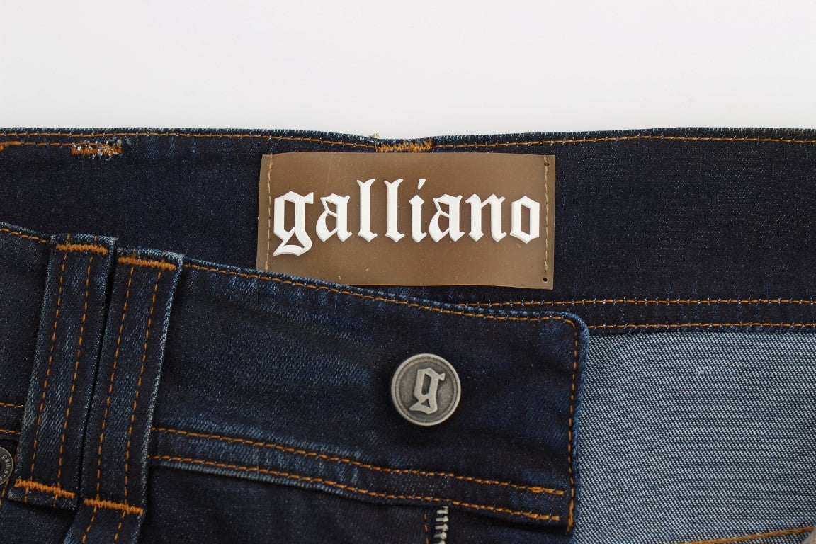 John Galliano Blue Wash Cotton Blend Boyfriend Fit Women's Jeans