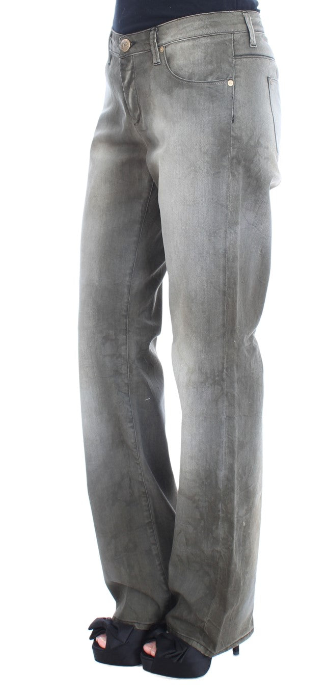 Ermanno Scervino Gray Cotton Blend Loose Fit Boyfriend Women's Jeans