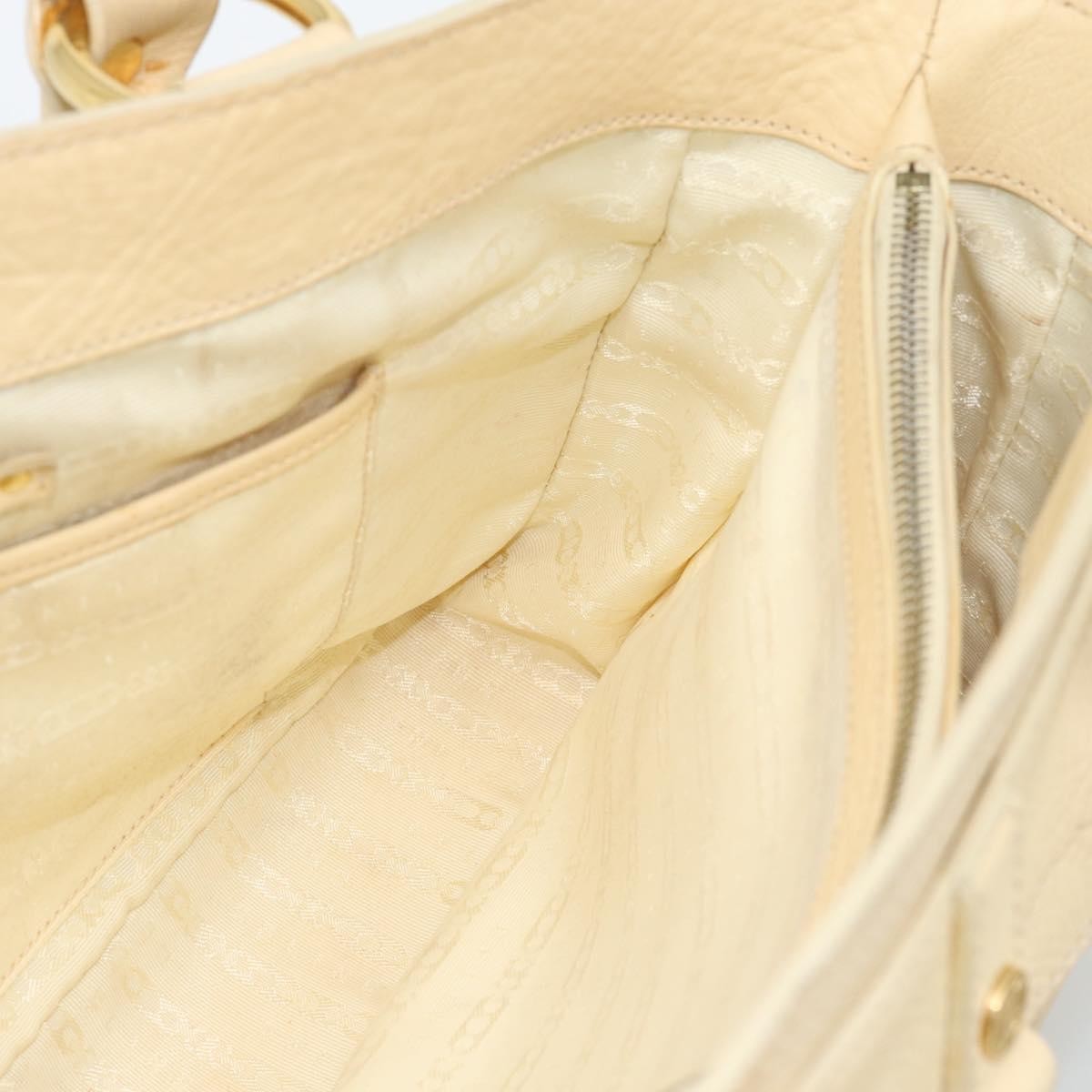 Celine Boogie Satchel Leather Beige Leather Handbag (Pre-Owned)